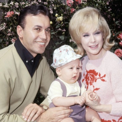 Childhood picture of Matthew Ansara with his parents, Barbara Eden and Michael Ansara.