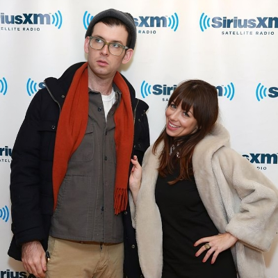 Moshe Kasher with his wife Natasha Leggero on the SiriusSN radio.