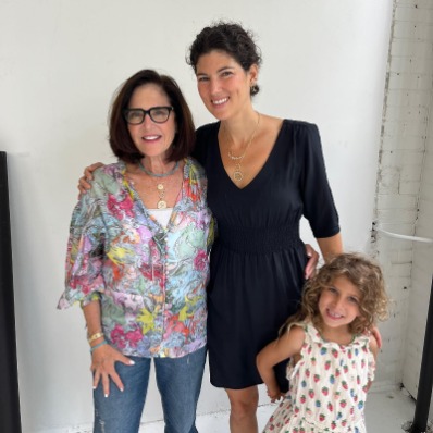 Jaclyn Stein posing with her mother, Anzie Stein, and daughter, Claire.