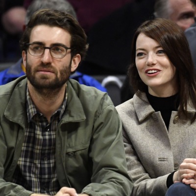 Emma Stone and Dave McCary spotted during a Basketball match.